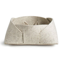 Double Tuck Medium Felt Basket en Heathered Off White - ángulo 2