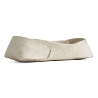 Double Tuck Small Felt Basket in Heathered Off White - Angle 3