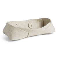 Double Tuck Small Felt Basket in Heathered Off White - Angle 4