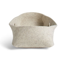 Double Tuck Small Felt Basket in Heathered Off White - Angle 5