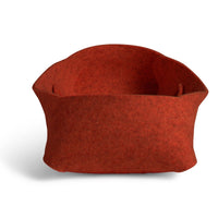 Double Tuck Small Felt Basket in Tomato - Angle 6