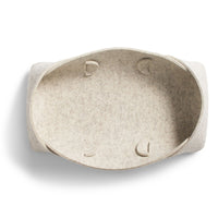 Double Tuck Small Felt Basket in Heathered Off White - Angle 6