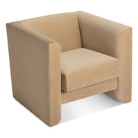 Double Down Lounge Chair en Camel Velvet - ángulo 3