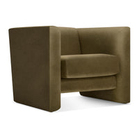 Double Down Lounge Chair en Moss Velvet - ángulo 2