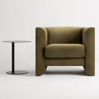 Double Down Lounge Chair en Moss Velvet - ángulo 7