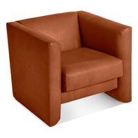Double Down Lounge Chair in Toffee Leather - Angle 3