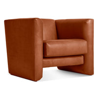 Double Down Lounge Chair in Toffee Leather - Angle 2
