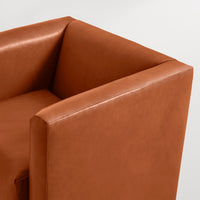 Double Down Lounge Chair in Toffee Leather - Angle 8