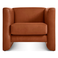 Double Down Lounge Chair in Toffee Leather - Angle 1