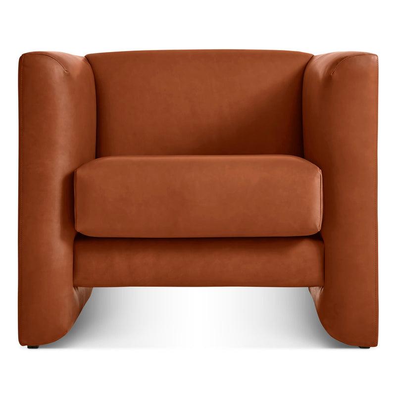 Double Down Lounge Chair in Toffee Leather