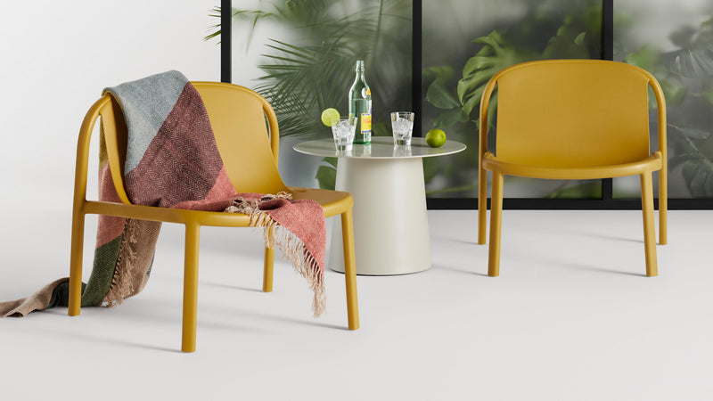 Decade Lounge Chair in White - Angle 2