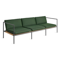 Dog Days Outdoor 3 Seat Sofa in Sunbrella Ivy / Charcoal - Angle 3