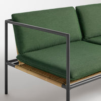 Dog Days Outdoor 3 Seat Sofa in Sunbrella Ivy / Charcoal - Angle 7
