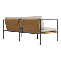 Dog Days Outdoor 2 Seat Sofa in Sunbrella Linen / Charcoal - Angle 8