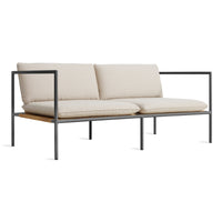 Dog Days Outdoor 2 Seat Sofa in Sunbrella Linen / Charcoal - Angle 5