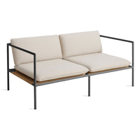Dog Days Outdoor 2 Seat Sofa in Sunbrella Linen / Charcoal - Angle 6