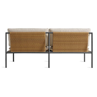Dog Days Outdoor 2 Seat Sofa in Sunbrella Linen / Charcoal - Angle 9