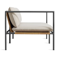 Dog Days Outdoor 2 Seat Sofa in Sunbrella Linen / Charcoal - Angle 7