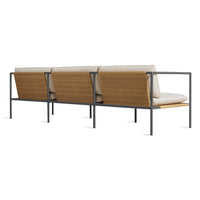 Dog Days Outdoor 3 Seat Sofa in Sunbrella Linen / Charcoal - Angle 5