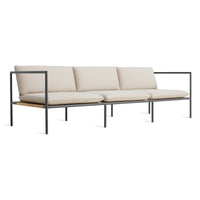Dog Days Outdoor 3 Seat Sofa in Sunbrella Linen / Charcoal - Angle 2