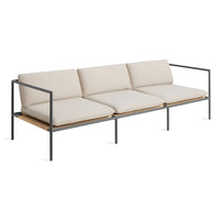 Dog Days Outdoor 3 Seat Sofa in Sunbrella Linen / Charcoal - Angle 3