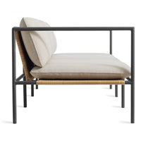 Dog Days Outdoor 3 Seat Sofa in Sunbrella Linen / Charcoal - Angle 4