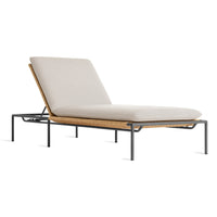 Dog Days Outdoor Sun Lounger in Sunbrella Linen / Charcoal - Angle 1