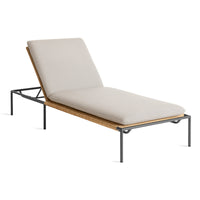 Dog Days Outdoor Sun Lounger in Sunbrella Linen / Charcoal - Angle 3