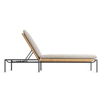 Dog Days Outdoor Sun Lounger in Sunbrella Linen / Charcoal - Angle 4