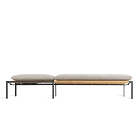 Dog Days Outdoor Sun Lounger in Sunbrella Linen / Charcoal - Angle 5