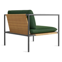 Dog Days Outdoor Lounge Chair in Sunbrella Ivy / Charcoal - Angle 9