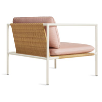 Dog Days Outdoor Lounge Chair in Sunbrella Blush / White - Angle 9