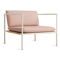 Dog Days Outdoor Lounge Chair in Sunbrella Blush / White - Angle 6