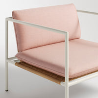 Dog Days Outdoor Lounge Chair in Sunbrella Blush / White - Angle 11
