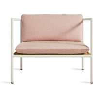 Dog Days Outdoor Lounge Chair in Sunbrella Blush / White - Angle 1