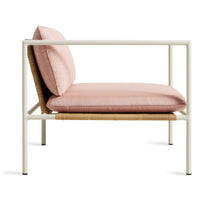 Dog Days Outdoor Lounge Chair in Sunbrella Blush / White - Angle 8