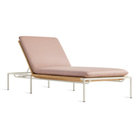Dog Days Outdoor Sun Lounger in Sunbrella Blush / White - Angle 1