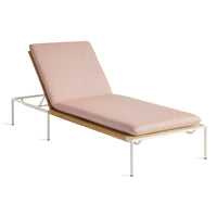 Dog Days Outdoor Sun Lounger in Sunbrella Blush / White - Angle 3