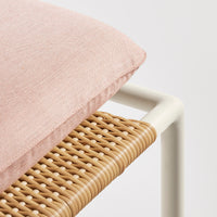 Dog Days Outdoor Sun Lounger in Sunbrella Blush / White - Angle 10