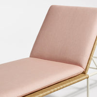 Dog Days Outdoor Sun Lounger in Sunbrella Blush / White - Angle 9