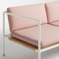 Dog Days Outdoor 3 Seat Sofa in Sunbrella Blush - Angle 7