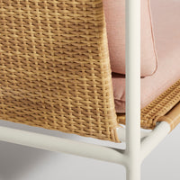 Dog Days Outdoor 3 Seat Sofa in Sunbrella Blush - Angle 8