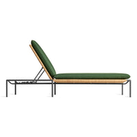 Dog Days Outdoor Sun Lounger in Sunbrella Ivy / Charcoal - Angle 4