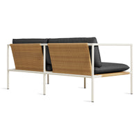 Dog Days Outdoor 2 Seat Sofa in Sunbrella Coal / White - Angle 4