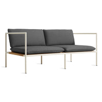 Dog Days Outdoor 2 Seat Sofa in Sunbrella Coal / White - Angle 2