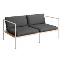 Dog Days Outdoor 2 Seat Sofa in Sunbrella Coal / White - Angle 6