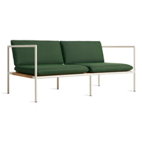 Dog Days Outdoor 2 Seat Sofa in Sunbrella Ivy / White - Angle 5