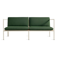 Dog Days Outdoor 2 Seat Sofa in Sunbrella Ivy / White - Angle 1
