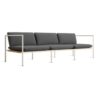 Dog Days Outdoor 3 Seat Sofa in Sunbrella Coal / White - Angle 2