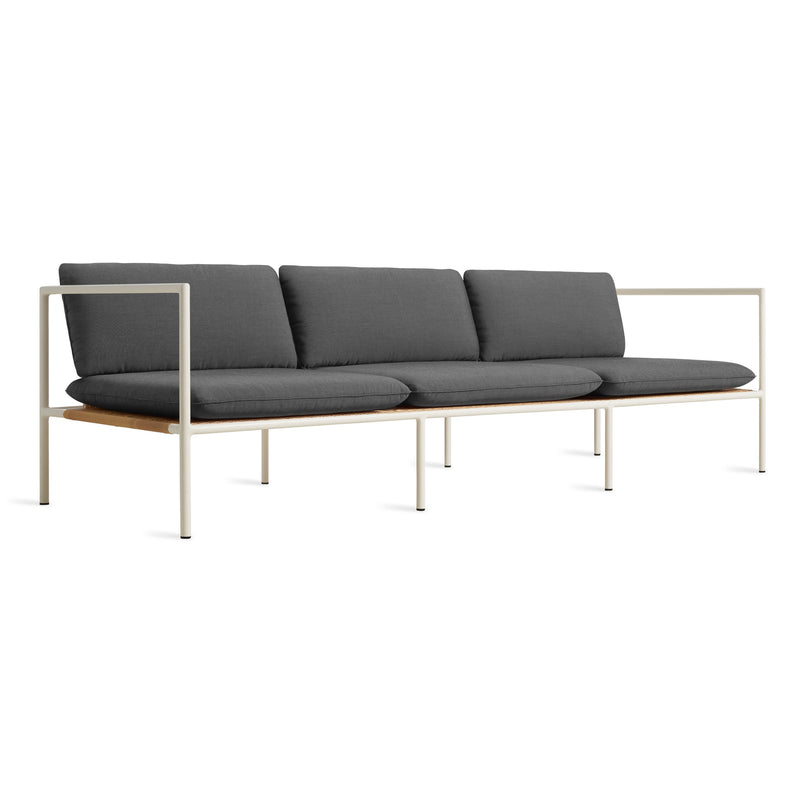 Dog Days Outdoor 3 Seat Sofa in Sunbrella Coal / White - Angle 2